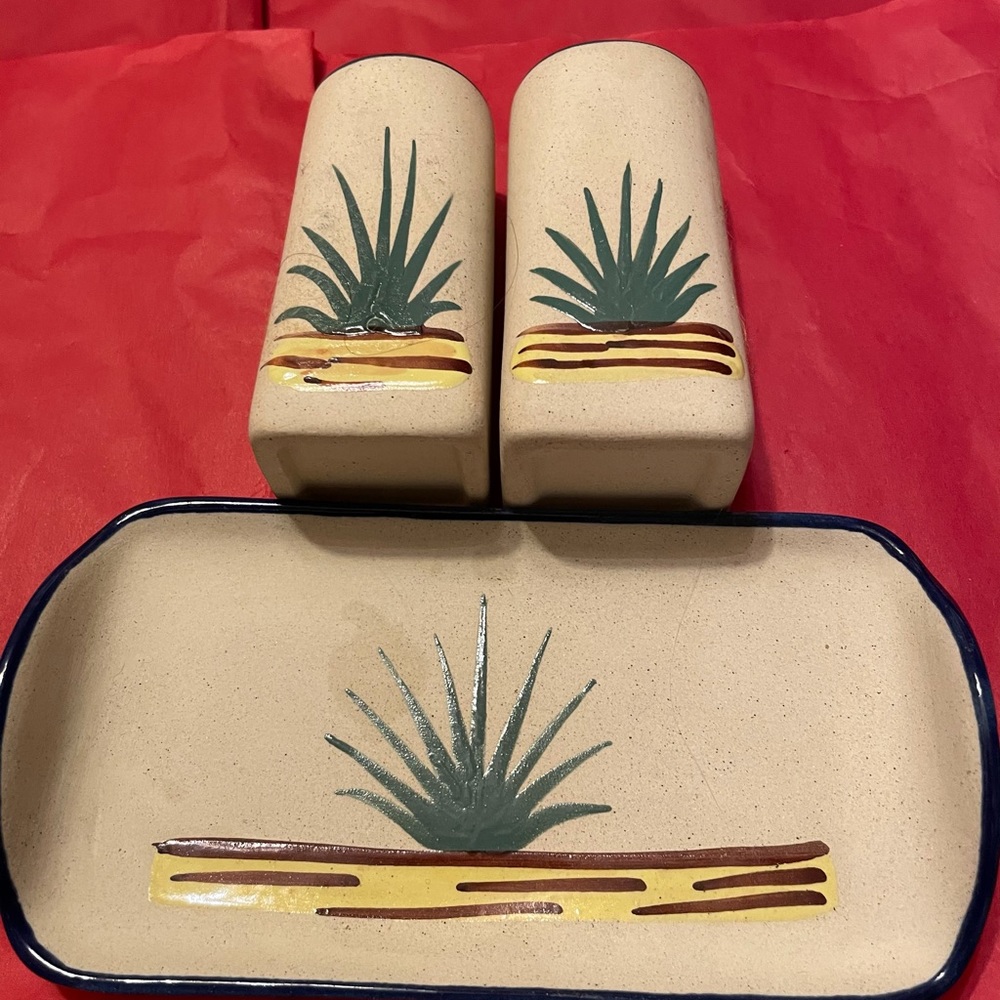 2 Clay Tequila Shot Glasses With A Tray